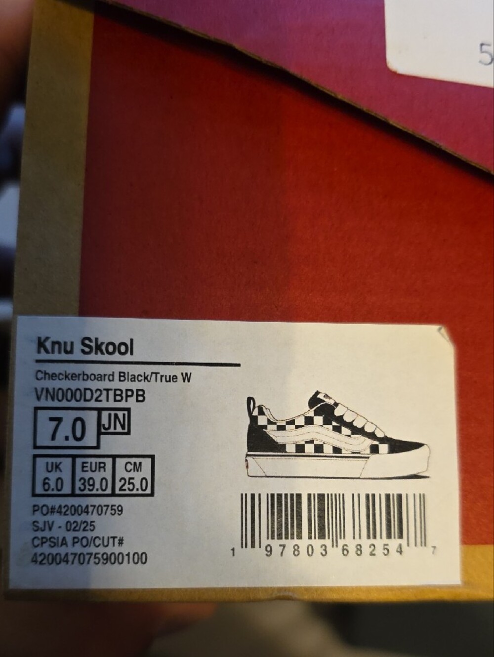 Vans Knu Skool Black & White Checkerboard - Picture 5 of 6